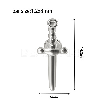 304 Stainless Steel Threadless Labret Stud WG1F35F-01-1