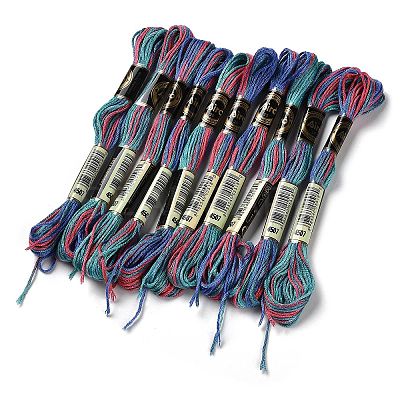 10 Skeins 6-Ply Polyester Embroidery Floss OCOR-K006-A61-1