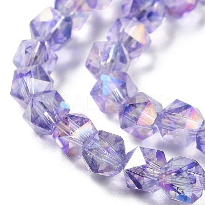 Transparent Electroplate Glass Beads Strands EGLA-F160-01B-1