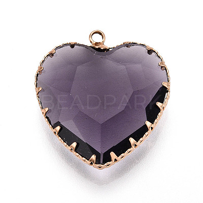 Transparent Glass Pendants KK-N283-01G-G-1