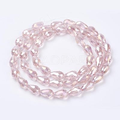 Electroplate Glass Beads Strands EGLA-D015-15x10mm-23-1