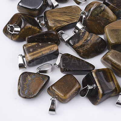Natural Tiger Eye Pendants G-Q996-15-1