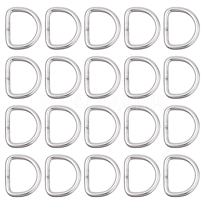 20Pcs Iron D Rings IFIN-DC0001-10-1