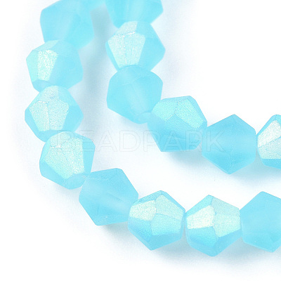 Imitate Austrian Crystal Bicone Frosted Glass Beads Strands GLAA-F029-TM2mm-A20-1