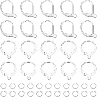 120Pcs 2 Style 304 Stainless Steel Leverback Earring Findings STAS-UN0038-45-1