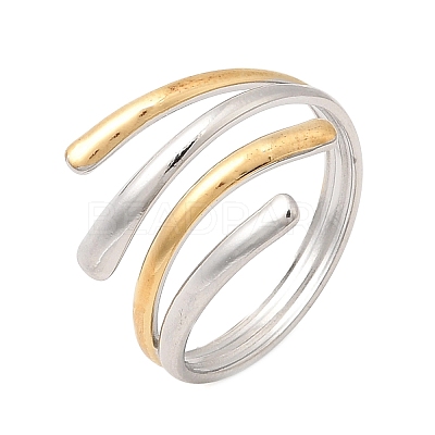 304 Stainless Steel Cuff Open Rings for Women SA-CBA82C8-08GP-1