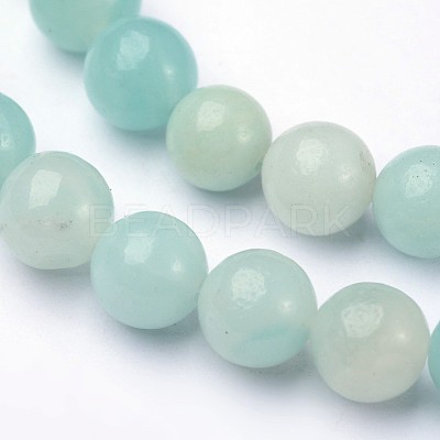 Natural Flower Amazonite Round Bead Strands G-L374-03-6mm-1