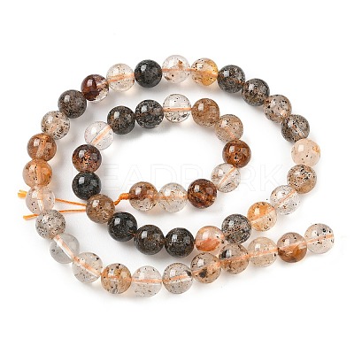 Natural Herkimer Diamond Beads Strands G-Z115-C01-8mm-1