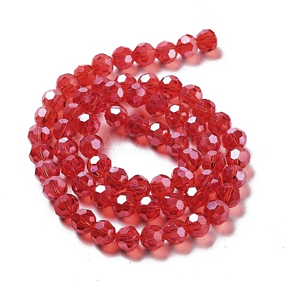 Electroplate Transparent Glass Beads Strands EGLA-A035-T8mm-A01-1