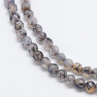 Natural Agate Round Beads Strand G-L084-4mm-01-1