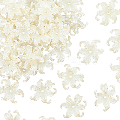 80Pcs Opaque Acrylic Bead Caps OACR-PA0001-21-1