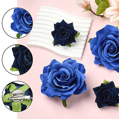 Cloth & Iron Alligator Hair Clips AJEW-SP0002-84D-1