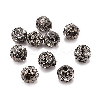 Brass Rhinestone Beads X-RB-A011-6mm-01B-1