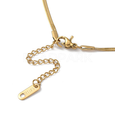 304 Stainless Steel Bowknot Pendant Necklace NJEW-Z028-02G-1