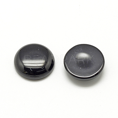 Synthetic Black Stone Cabochons G-R416-8mm-46-1-1