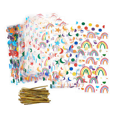 4 Styles OPP Cellophane Candy Storage Bags Sets ABAG-TAC0013-20C-01-1