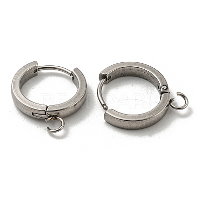 Tarnish Resistant 201 Stainless Steel Huggie Hoop Earrings Findings STAS-A167-01N-P-1