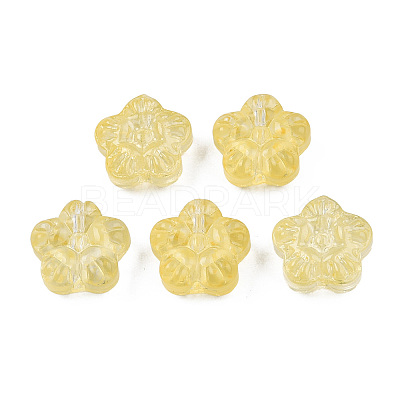 Transparent Spray Painted Glass Beads LS-GLAA-N035-029-C06-1