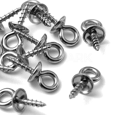 304 Stainless Steel Screw Eye Pin Peg Bails STAS-YW0001-45-1