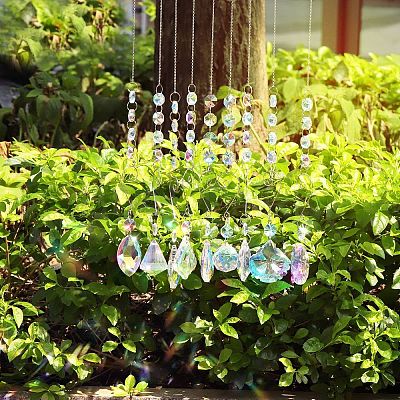 Glass Teardrop/Cone/Oval/Round Pendant Decorations WG34775-01-1