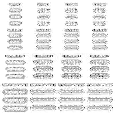 120Pcs 4 Styles Alloy Crystal Rhinestone Spacer Bars FIND-ME0004-07S-1