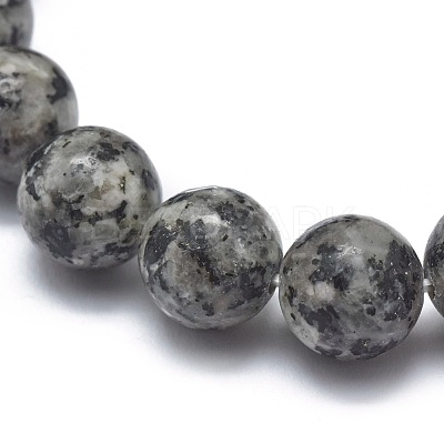 Natural Sesame Jasper/Kiwi Jasper Bead Stretch Bracelets BJEW-K212-C-033-1