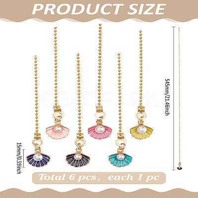 6Pcs Alloy Enamel Charms Ceiling Fan Pull Chain Extenders HJEW-LP00063-1