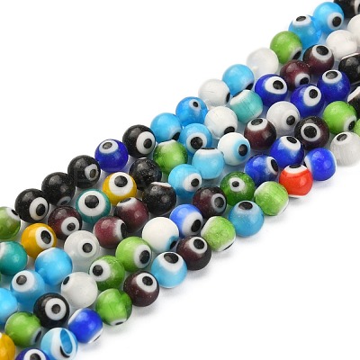 Handmade Lampwork Chevron Beads Strands D215-1