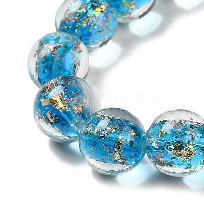 Handmade Dichroic Foil Glass Beads Strands DICH-U001-06D-1