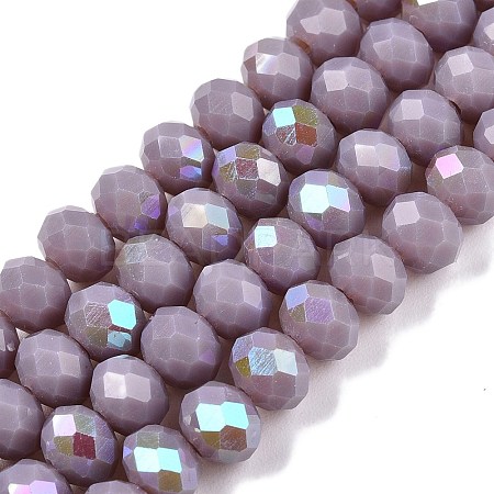 Electroplate Opaque Solid Color Glass Beads Strands LS-EGLA-A044-P6mm-L13-1