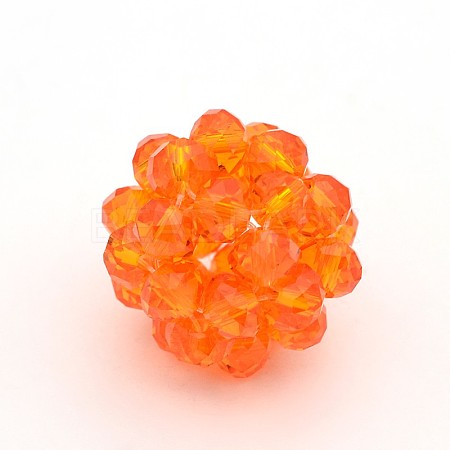 Transparent Glass Crystal Round Woven Beads GLAA-A034-4mm-A09-1