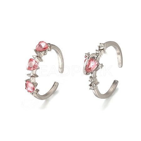 2Pcs Alloy with Rhinestone Cuff Rings FS-WGCB7EB-20-1