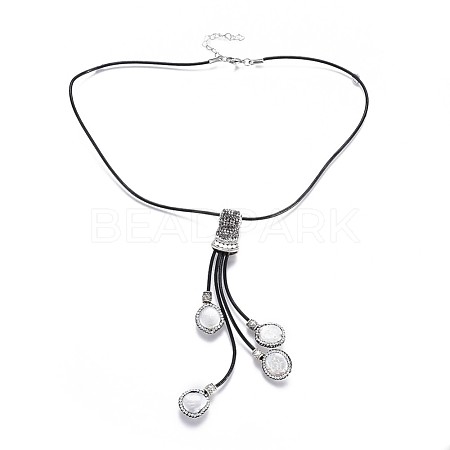 Natural Pearl Pendant Necklaces NJEW-JN02340-1