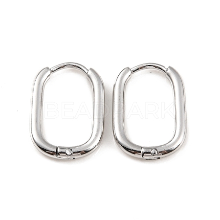 304 Stainless Steel Oval Hoop Earrings EJEW-M218-02A-P-1