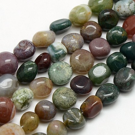 Natural Indian Agate Nuggets Bead Strands G-L154-01-1