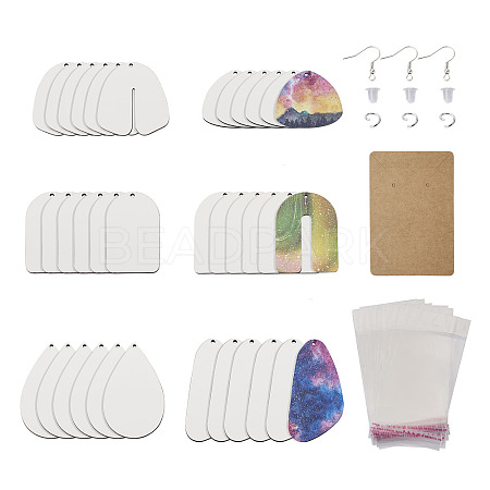 DIY Sublimation Dangle Earring Making Finding Kits DIY-BY0001-36-1