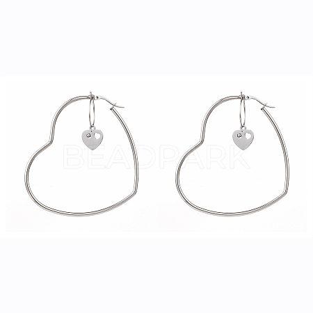 Stainless Steel Hoop Earrings EJEW-JE04453-03-1