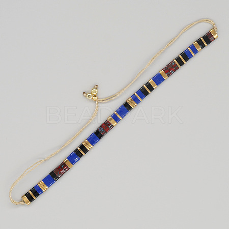 Vintage Ethnic Style Adjustable Glass Tila Beaded Handmade Slider Bracelets for Women ZN9527-10-1