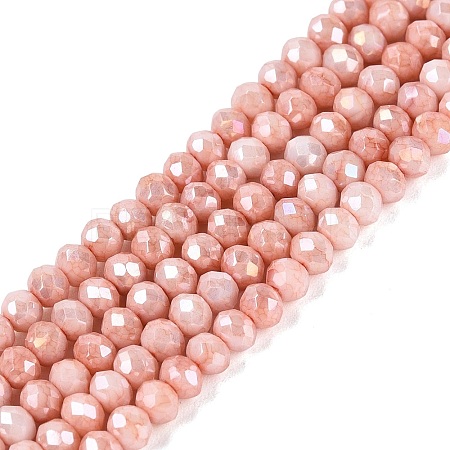 Anti-Tarnish Electroplate Rondelle Glass Beads Strands EGLA-T021-3mm-17-15-1