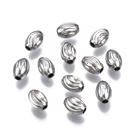 201 Stainless Steel Corrugated Beads STAS-S117-015B-1