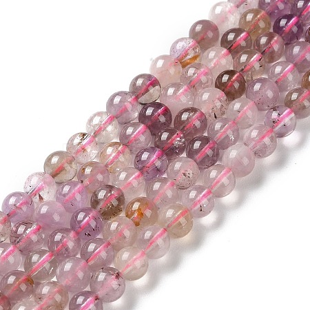 Natural Purple Rutilated Quartz Beads Strands G-M427-A01-01-1
