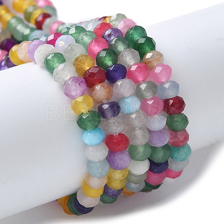 Dyed Natural Malaysia Jade Rondelle Beads Strands X-G-E316-2x4mm-67-1
