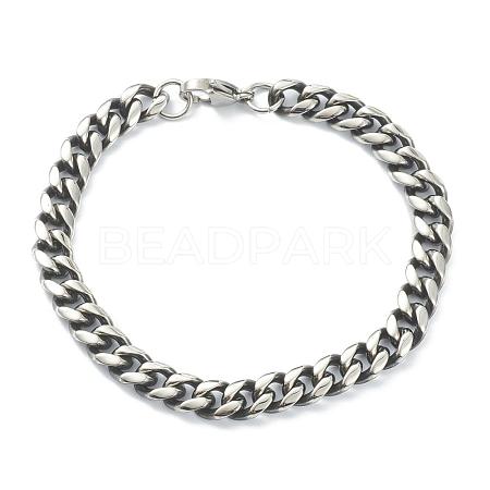 Men's 304 Stainless Steel Cuban Link Chain Bracelets STAS-A051-04B-1