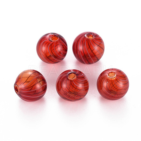 Transparent Handmade Blown Glass Globe Beads GLAA-T012-38-1