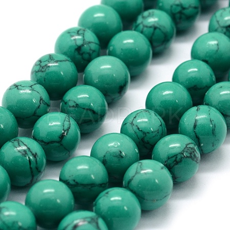 Synthetic Turquoise Beads Strands G-P386-02-6mm-1
