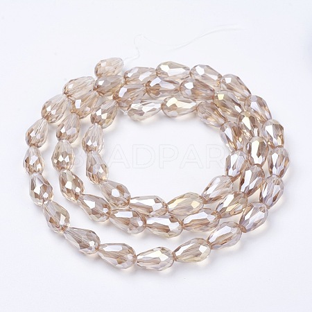 Electroplate Glass Beads Strands X-EGLA-D015-15x10mm-25-1