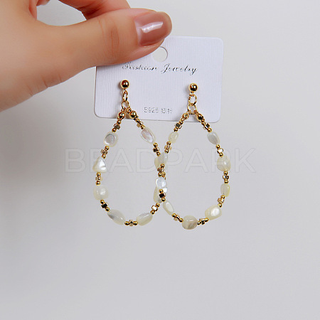 Natural Agate & Synthetic Hematite 304 Stainless Steel Stud Earrings EJEW-H017-01G-01-1