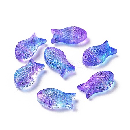 Transparent Spray Painted Glass Beads GLAA-I050-10A-1