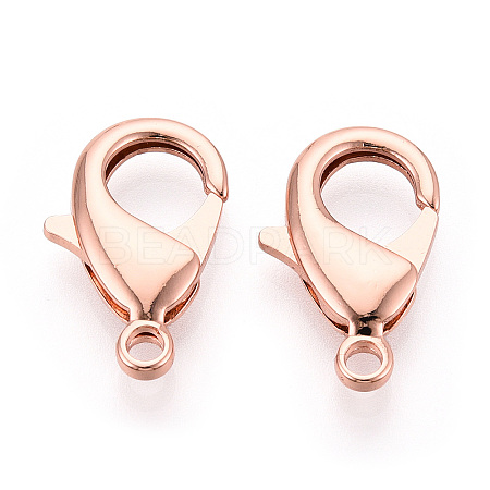 Brass Lobster Claw Clasps KK-YW0004-01E-RG-1