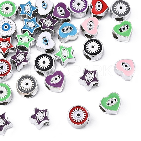 30Pcs 3 Styles CCB Plastic European Beads CCB-YW0001-61-1